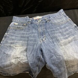 Vintage Blue Denim Shorts-ecko unlimited men’s denim shorts-size 34-#488
